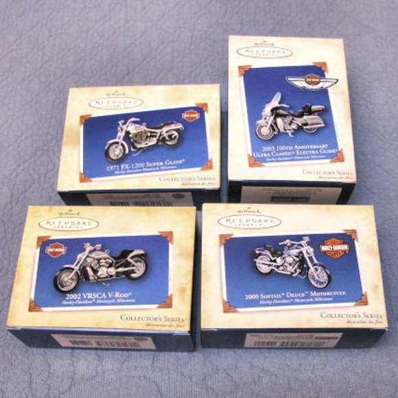HARLEY-HALLMARK-COMPLETE SET 19 BIKE ORNAMENTS 1999-2017-EXCELLENT CONDITION! - Picture 2 of 11